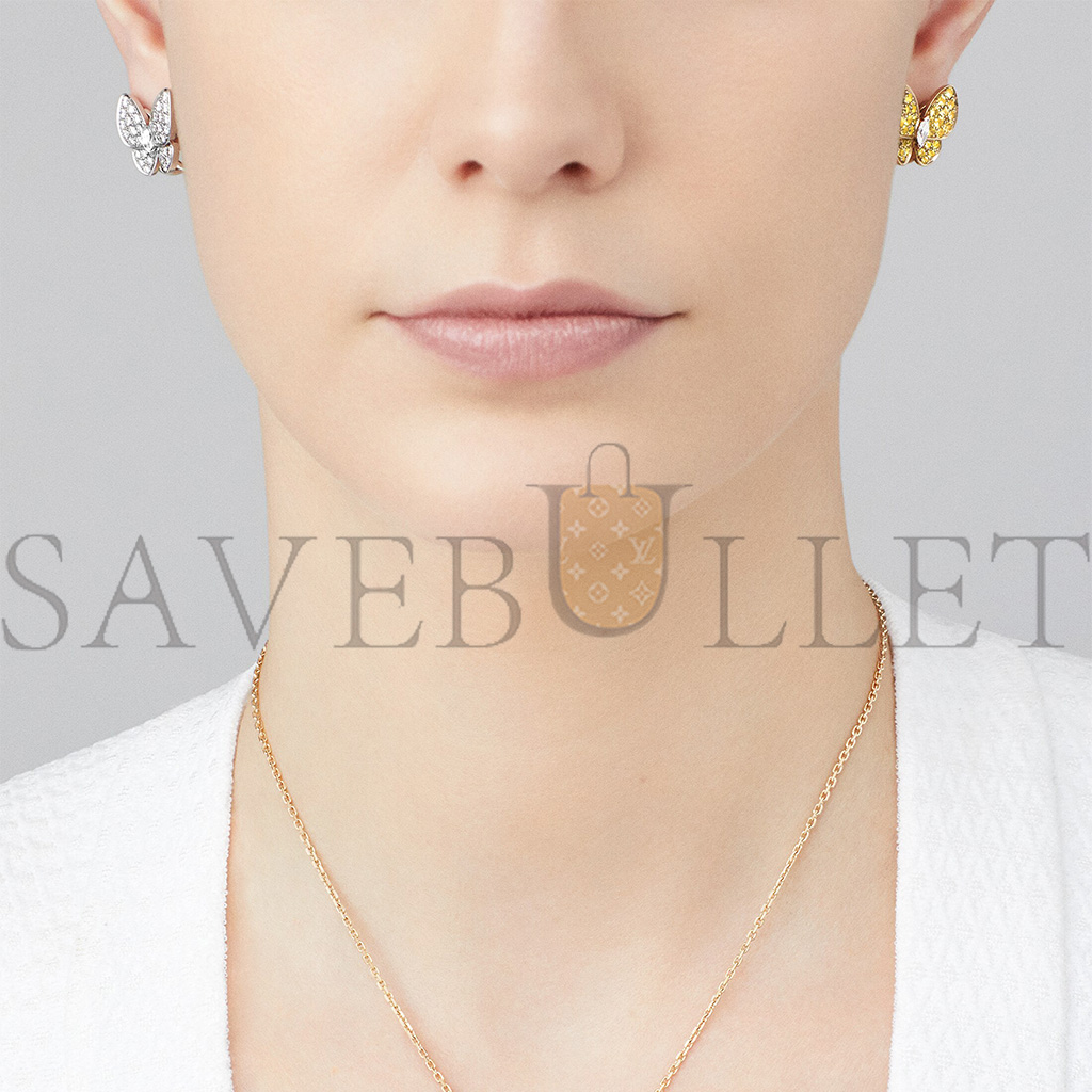 van cleef arpels two butterfly earrings - yellow gold, Di*m*nd, sapphire  vcarb15100